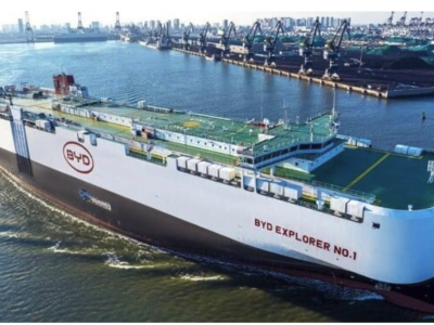 BYD’s first EV cargo ship sets sail for Europe